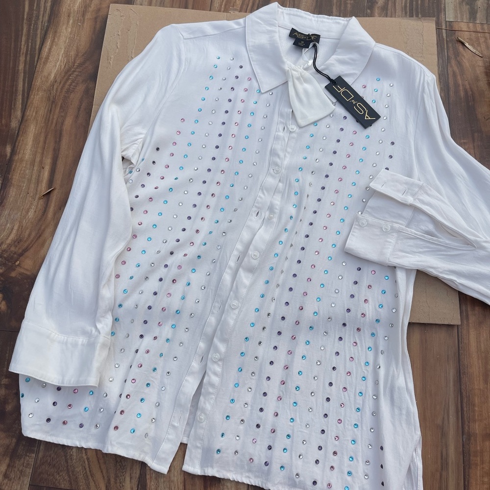 AS by DF rhinestone blouse